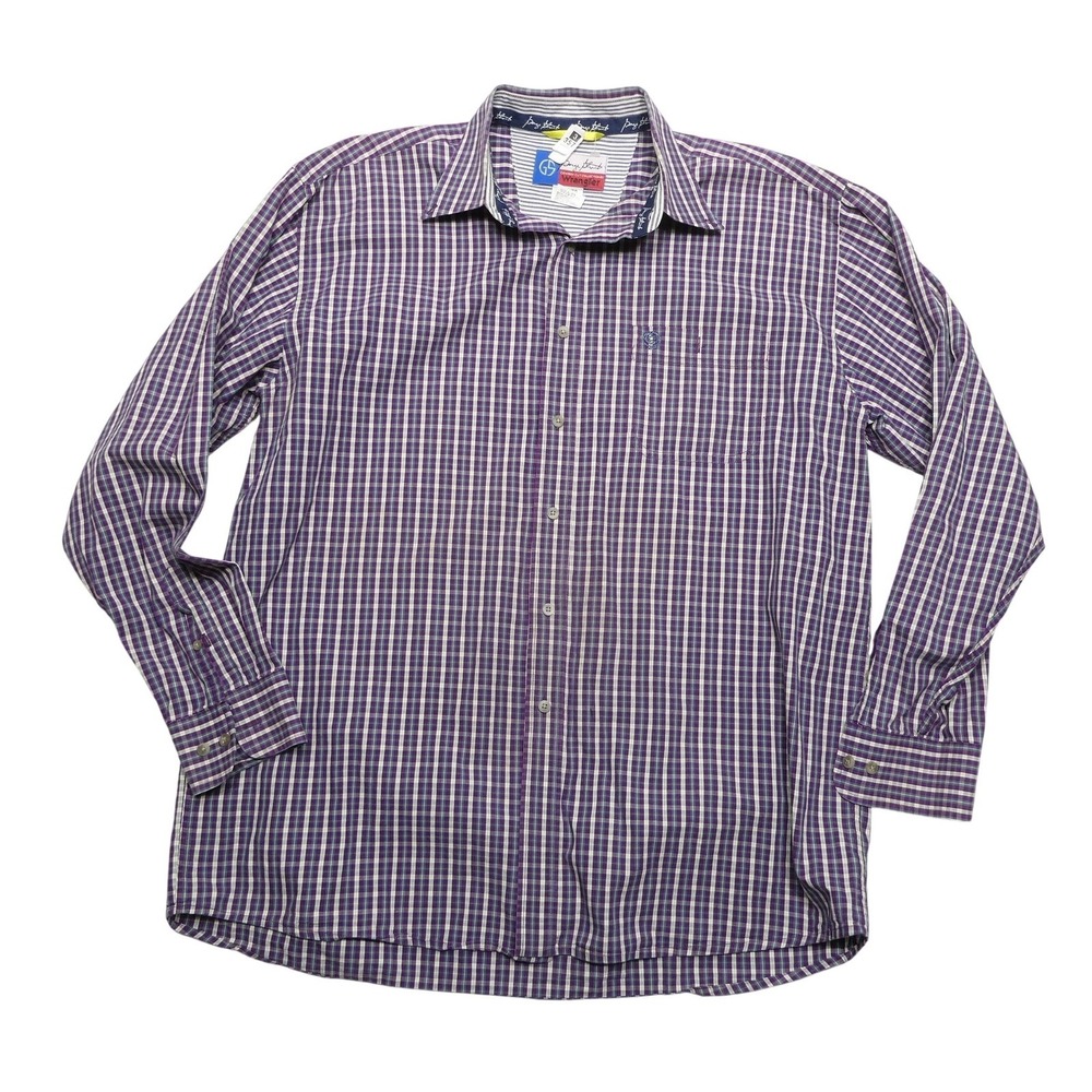 Wrangler George Strait Shirt Mens XL Purple‎ Check Cowboy Western Button Front